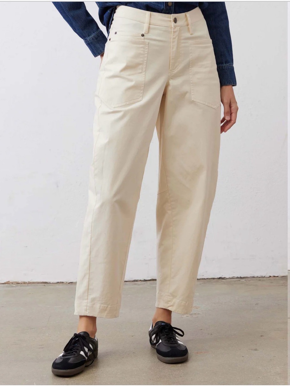 Ruti Slouchy Soft Twill Pants in Ecru